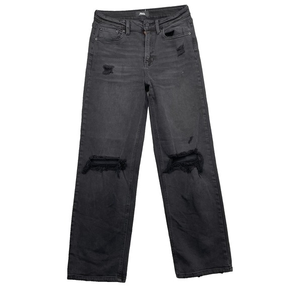 JBD Jeans Womens 29* Black Distressed Skater Y2k Boho Streetwear Grunge Workwear - Picture 1 of 12